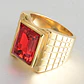 Anillo Color Oro Piedra Cz Clásico Acero Inoxidable Hombre - Miniatura 15
