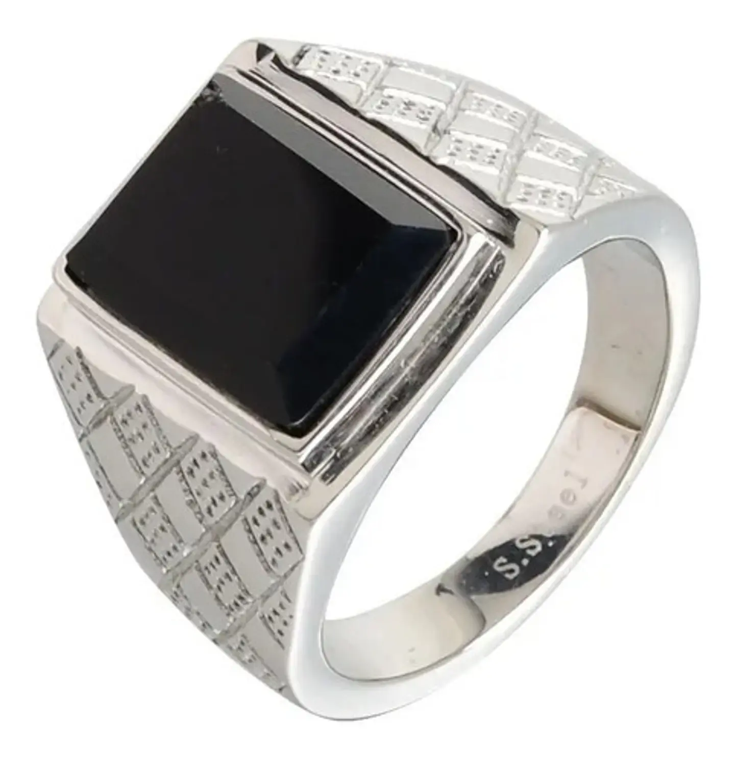 Anillo Color Oro Piedra Cz Clásico Acero Inoxidable Hombre 18