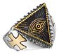 Anillo Color Plata Ojo Illuminati Acero Inoxidable Hombre - Miniatura 1