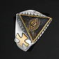Anillo Color Plata Ojo Illuminati Acero Inoxidable Hombre - Miniatura 4