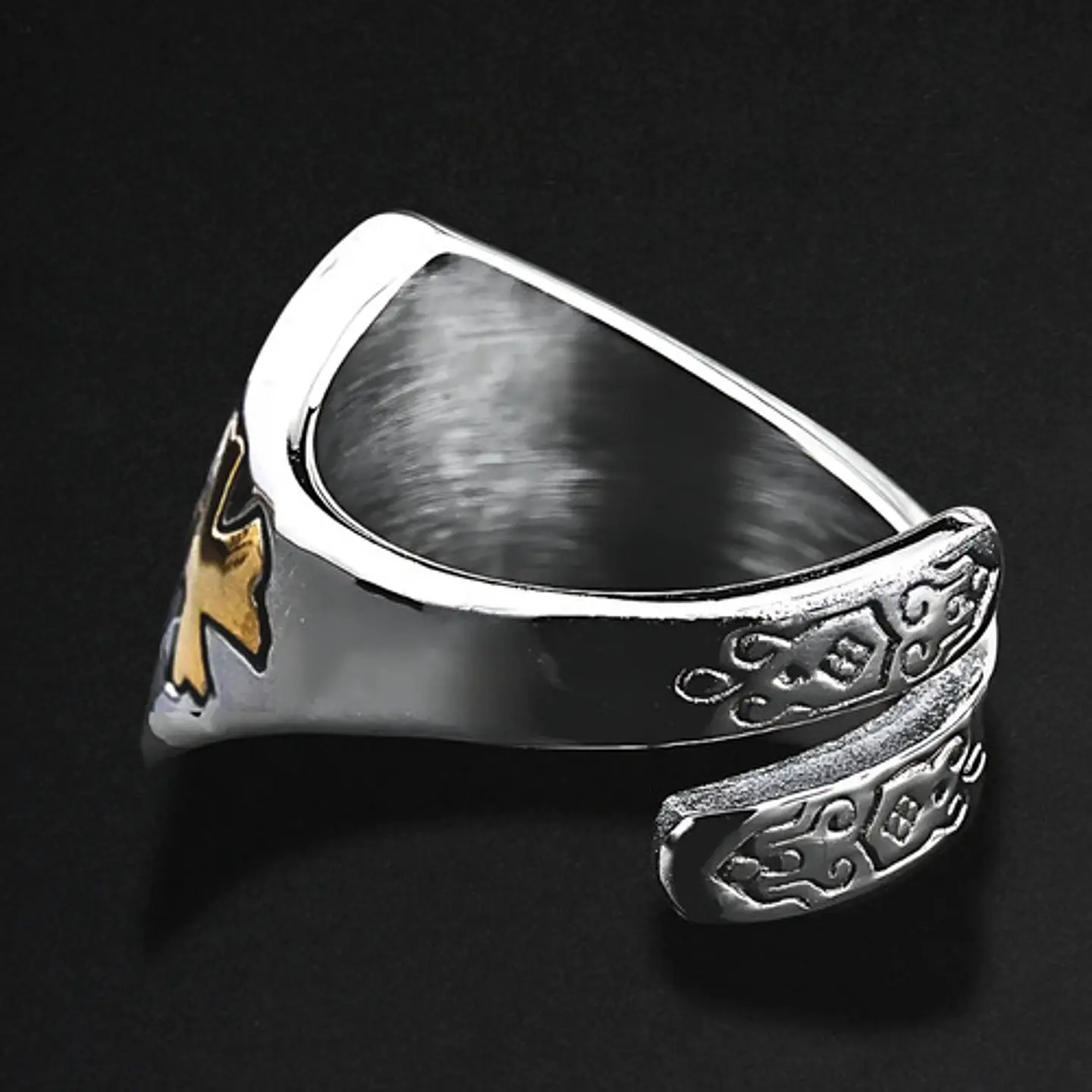 Anillo Color Plata Ojo Illuminati Acero Inoxidable Hombre 7