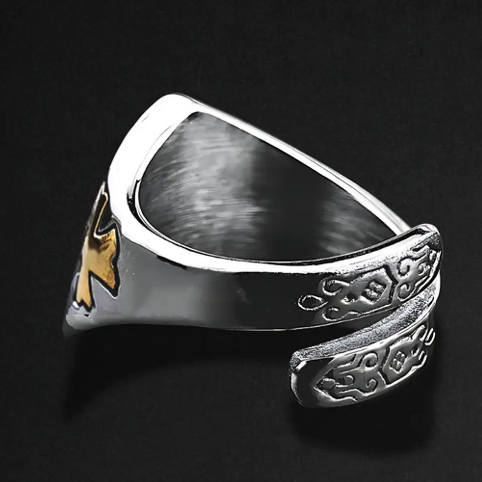 Anillo Color Plata Ojo Illuminati Acero Inoxidable Hombre 7