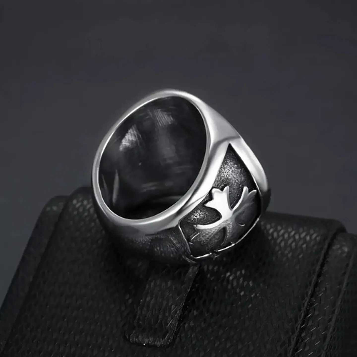 Anillo Acero Inoxidable Color Plata St Michael Angel Hombre 6