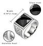 Anillo Color Plata Piedra Cz Clásico Acero Inoxidable Hombre - Miniatura 2