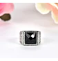 Anillo Color Plata Piedra Cz Clásico Acero Inoxidable Hombre - Miniatura 5