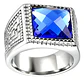Anillo Color Plata Piedra Cz Clásico Acero Inoxidable Hombre - Miniatura 7