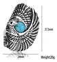 Anillo Color Plata Turquesa Águila Acero Inoxidable Hombre - Miniatura 2