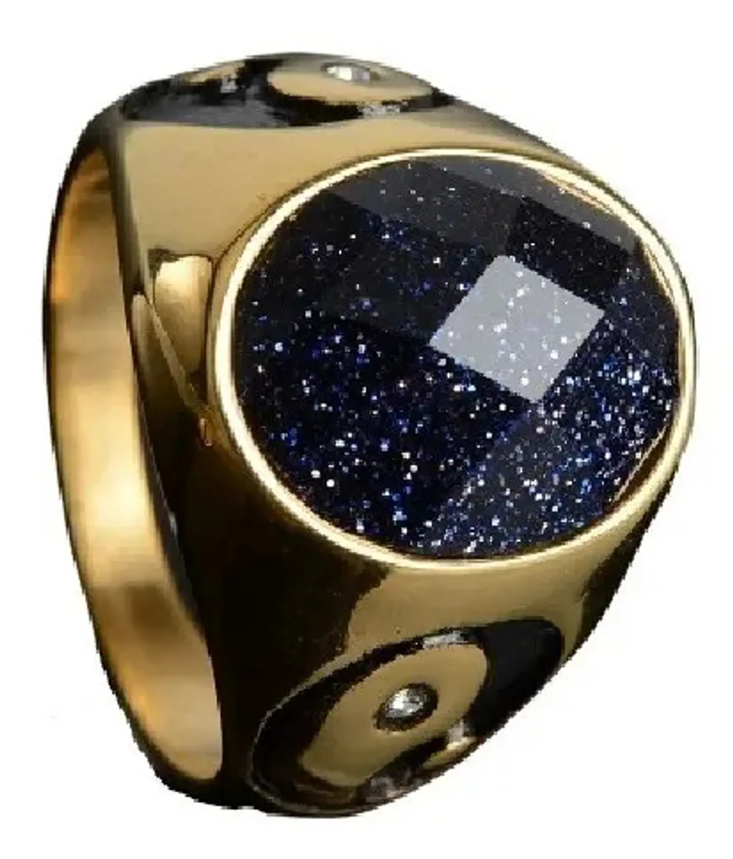 Anillo Color Oro Ying Yang Piedra Acero Inoxidable Hombre 2
