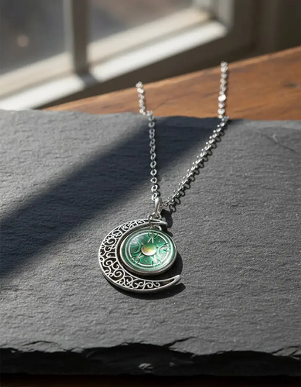 Collar Para Hombre Y Mujer Dije Cristal Luna Wicca Estrella 3