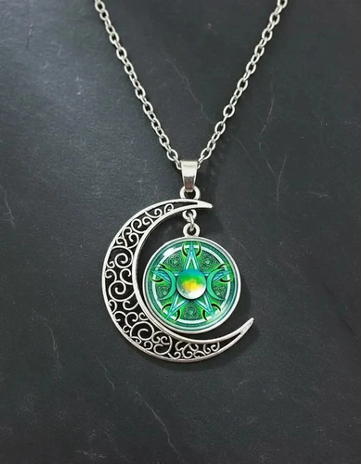 Collar Para Hombre Y Mujer Dije Cristal Luna Wicca Estrella 5
