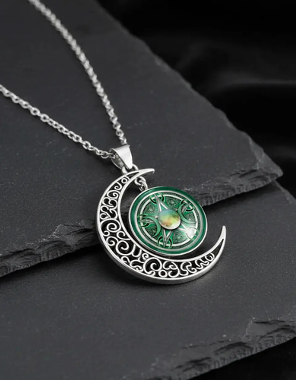 Collar Para Hombre Y Mujer Dije Cristal Luna Wicca Estrella 6