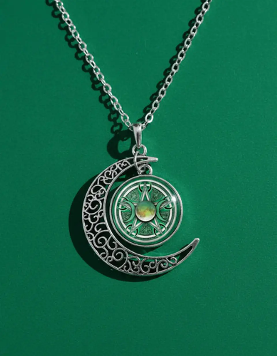 Collar Para Hombre Y Mujer Dije Cristal Luna Wicca Estrella 7