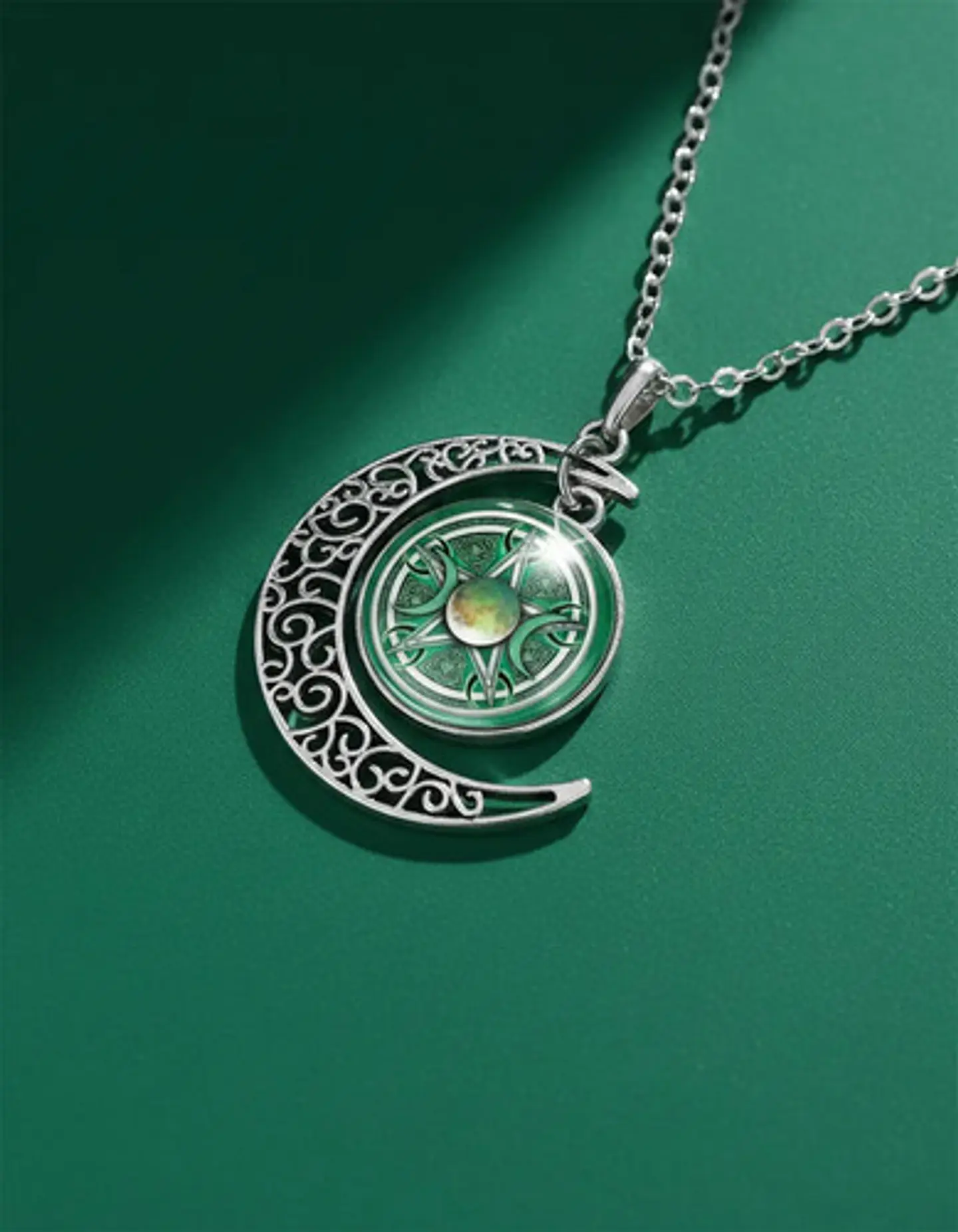 Collar Para Hombre Y Mujer Dije Cristal Luna Wicca Estrella 8
