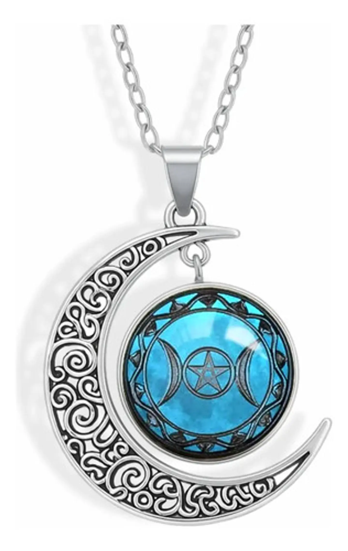 Collar Para Hombre Y Mujer Dije Cristal Luna Wicca Estrella 10