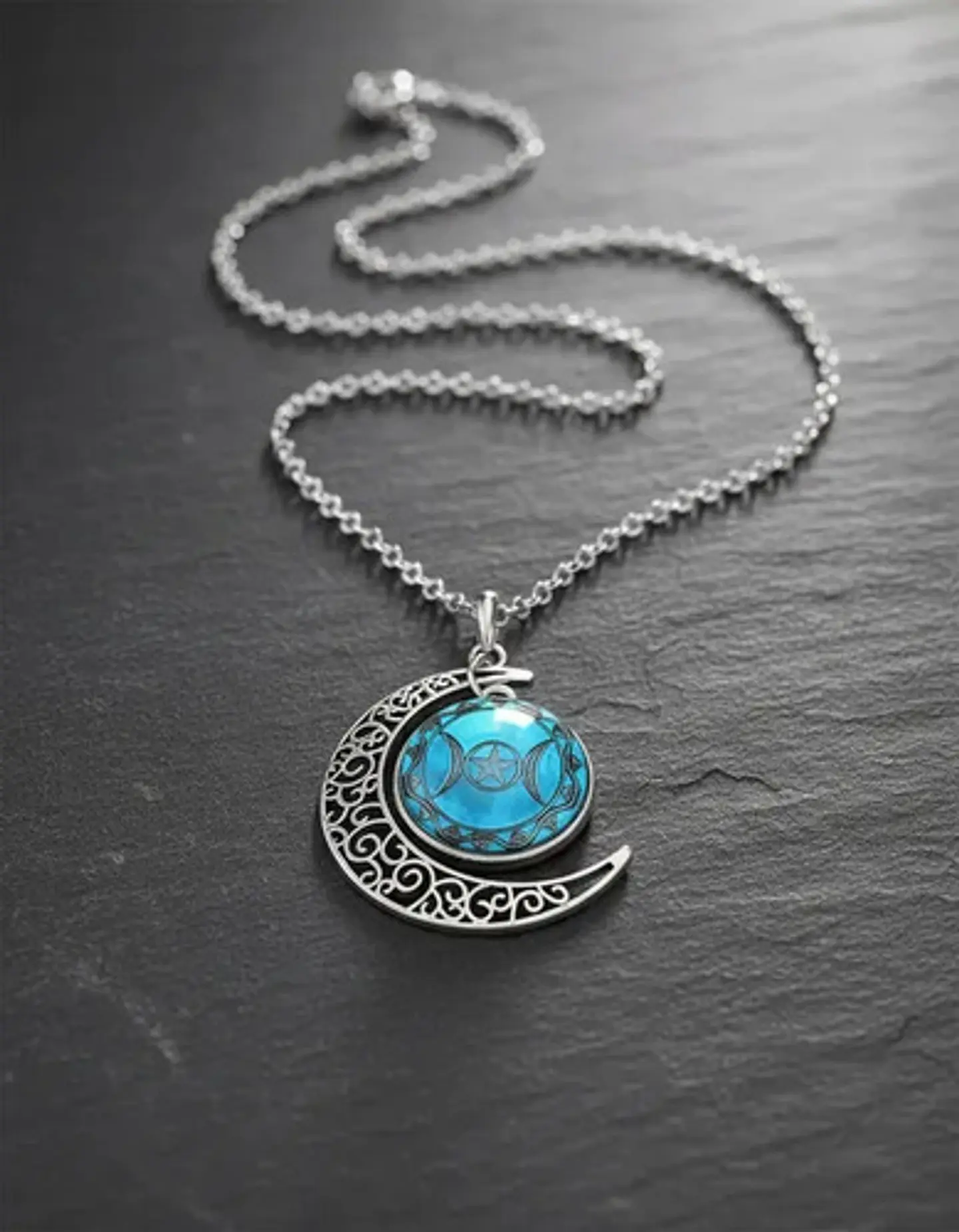 Collar Para Hombre Y Mujer Dije Cristal Luna Wicca Estrella 12