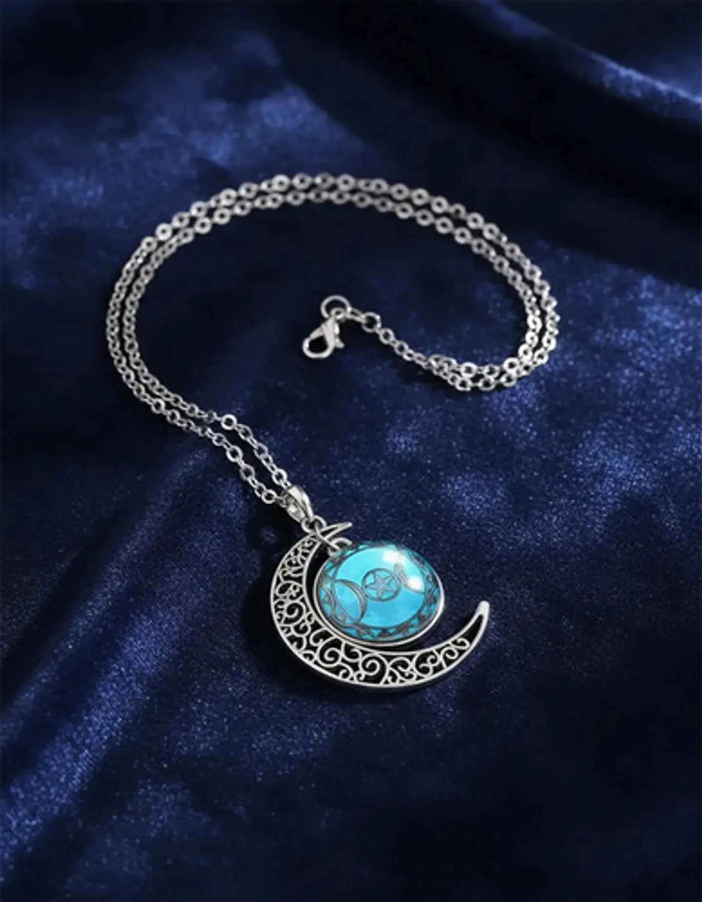 Collar Para Hombre Y Mujer Dije Cristal Luna Wicca Estrella 16