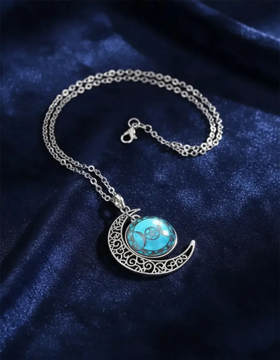 Collar Para Hombre Y Mujer Dije Cristal Luna Wicca Estrella 16