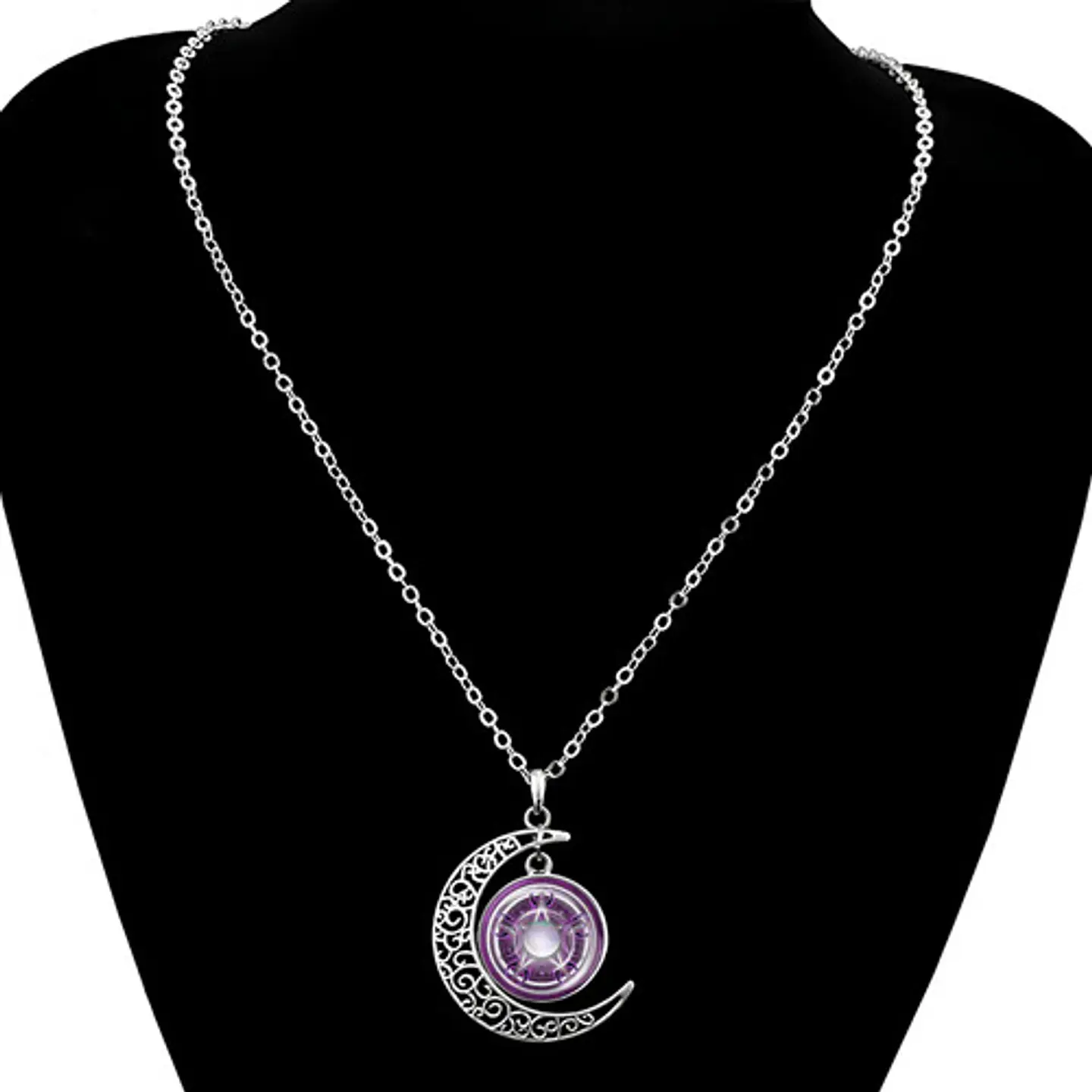 Collar Para Hombre Y Mujer Dije Cristal Luna Wicca Estrella 20