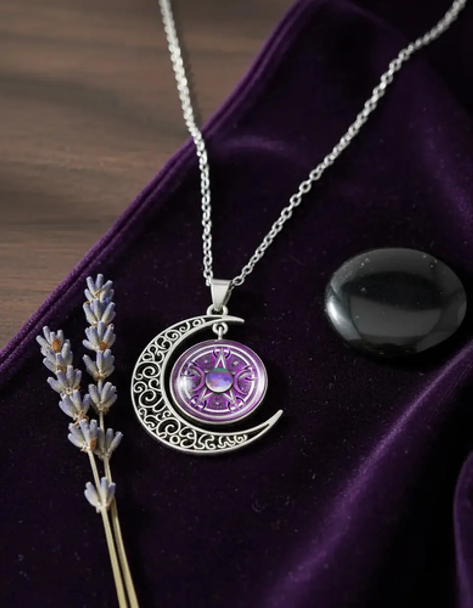 Collar Para Hombre Y Mujer Dije Cristal Luna Wicca Estrella 23