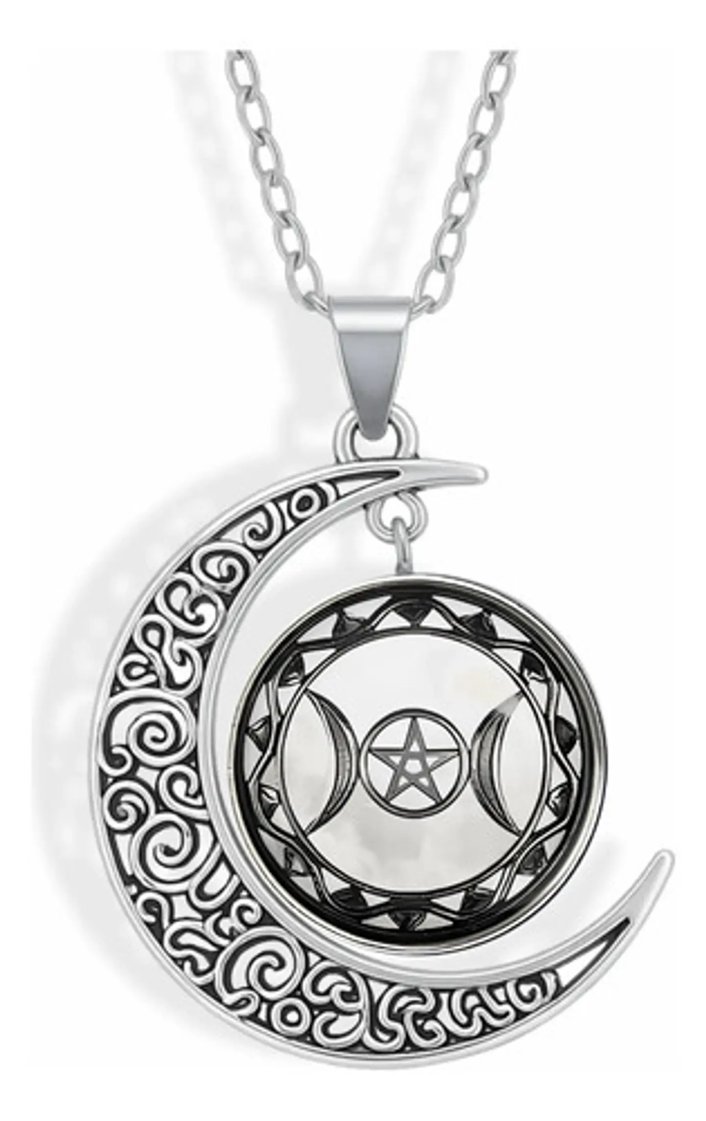 Collar Para Hombre Y Mujer Dije Cristal Luna Wicca Estrella 25