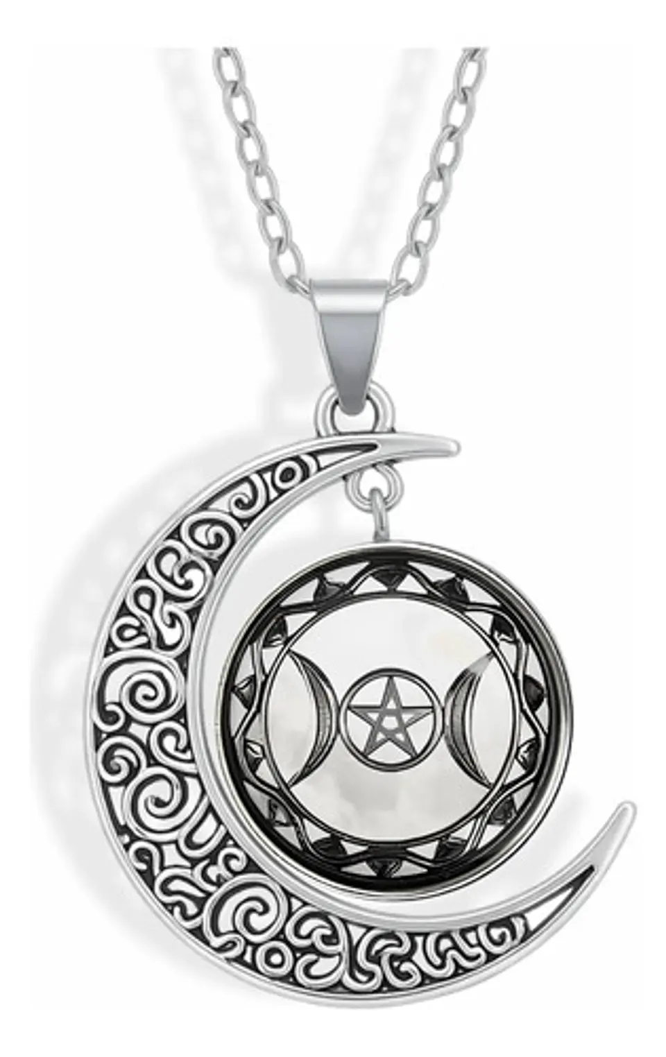 Collar Para Hombre Y Mujer Dije Cristal Luna Wicca Estrella 25