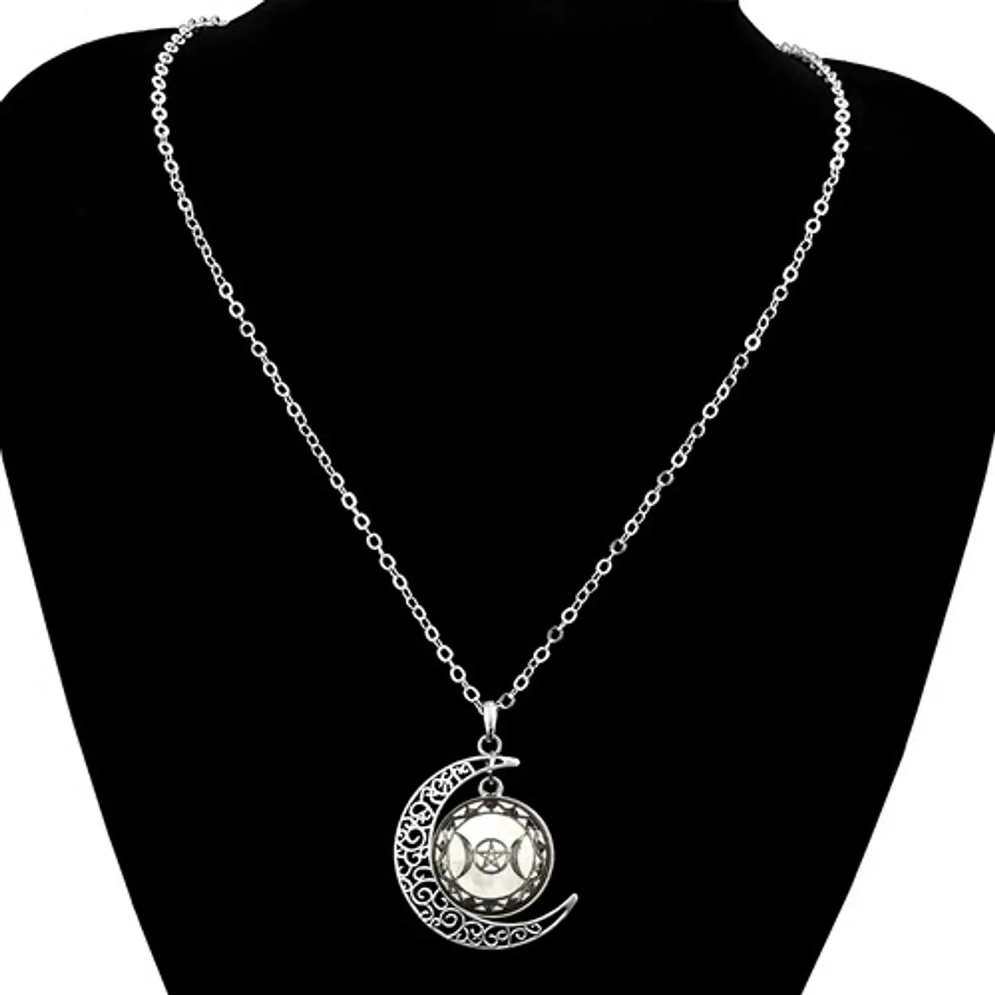 Collar Para Hombre Y Mujer Dije Cristal Luna Wicca Estrella 26