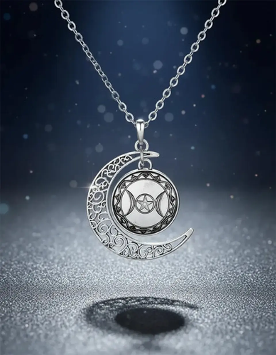 Collar Para Hombre Y Mujer Dije Cristal Luna Wicca Estrella 28