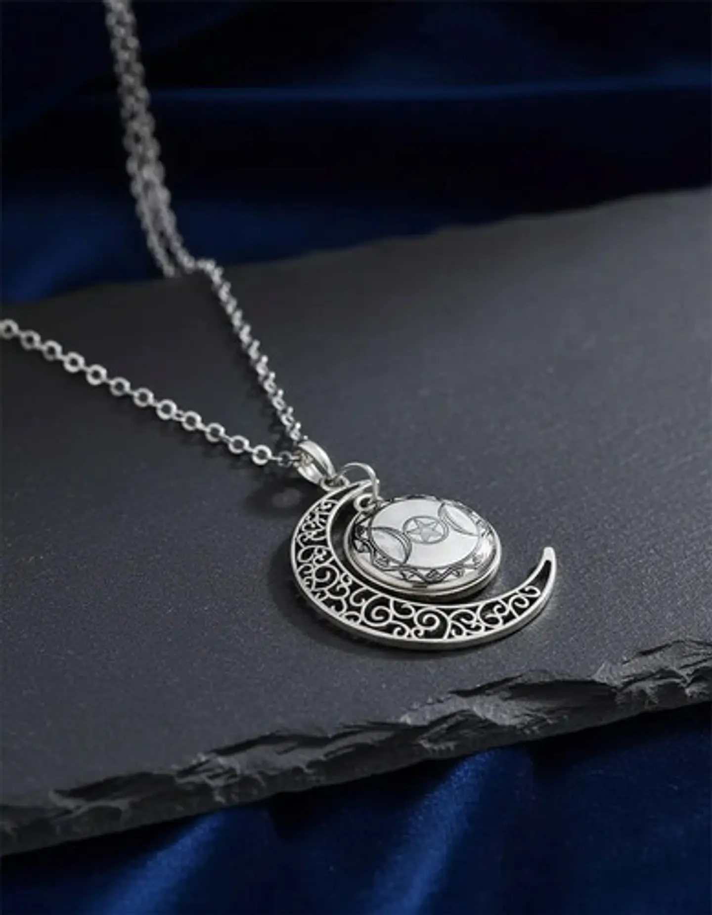 Collar Para Hombre Y Mujer Dije Cristal Luna Wicca Estrella 29