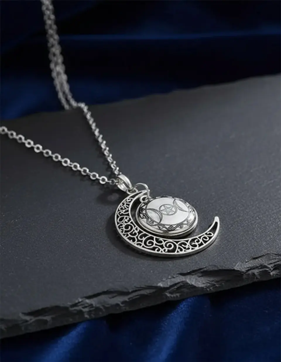 Collar Para Hombre Y Mujer Dije Cristal Luna Wicca Estrella 29