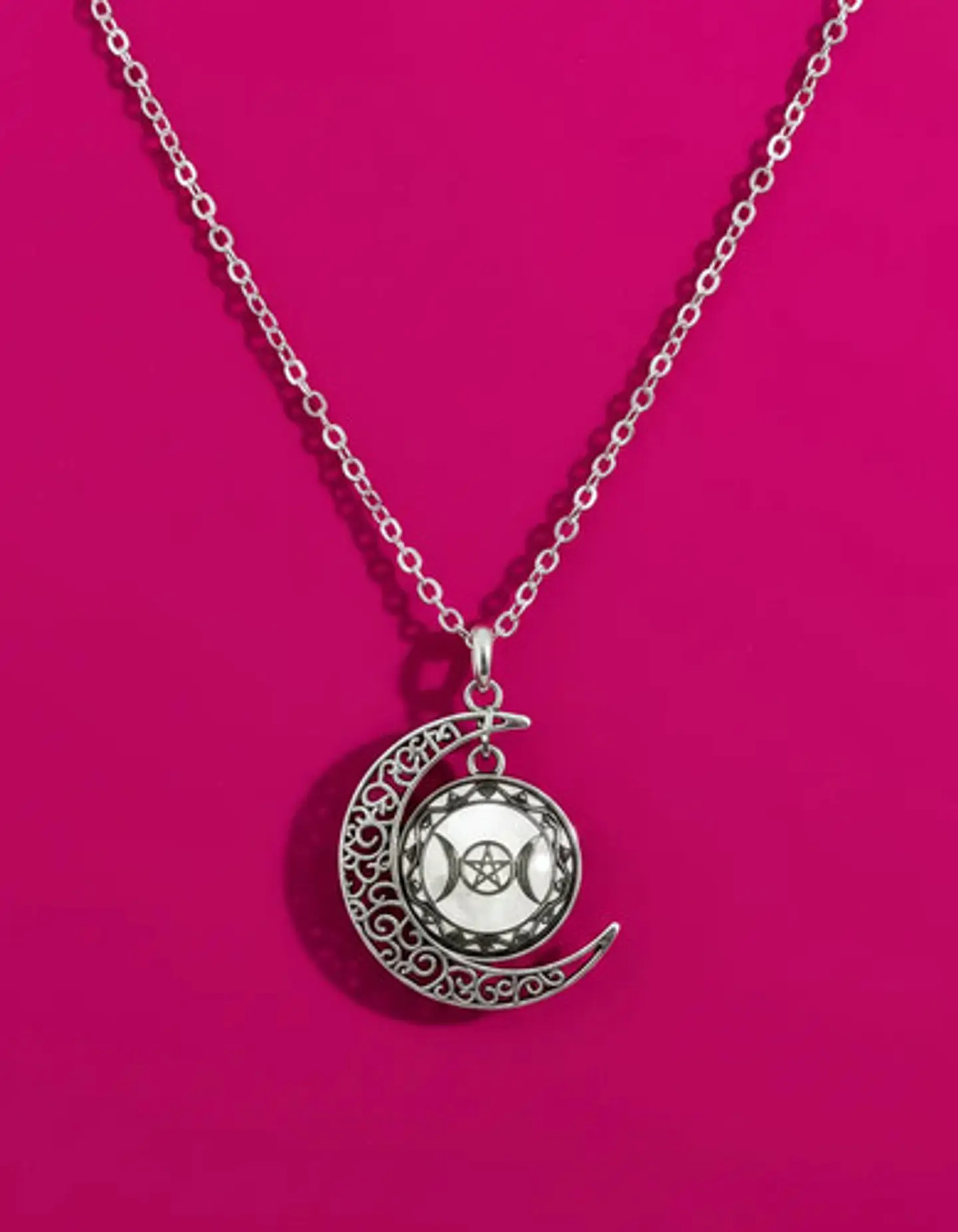 Collar Para Hombre Y Mujer Dije Cristal Luna Wicca Estrella 32