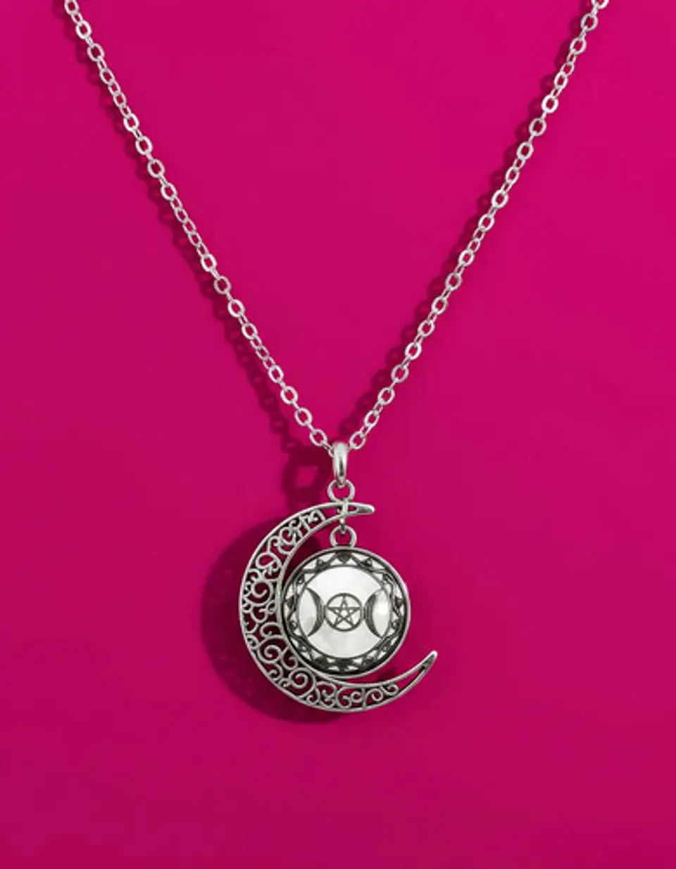Collar Para Hombre Y Mujer Dije Cristal Luna Wicca Estrella 32
