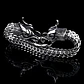Pulsera Brazalete Acero Inoxidable Dragón Color Plata Hombre - Miniatura 3