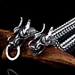 Pulsera Brazalete Acero Inoxidable Dragón Color Plata Hombre - Miniatura 6