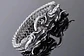 Pulsera Brazalete Acero Inoxidable Dragón Color Plata Hombre - Miniatura 7