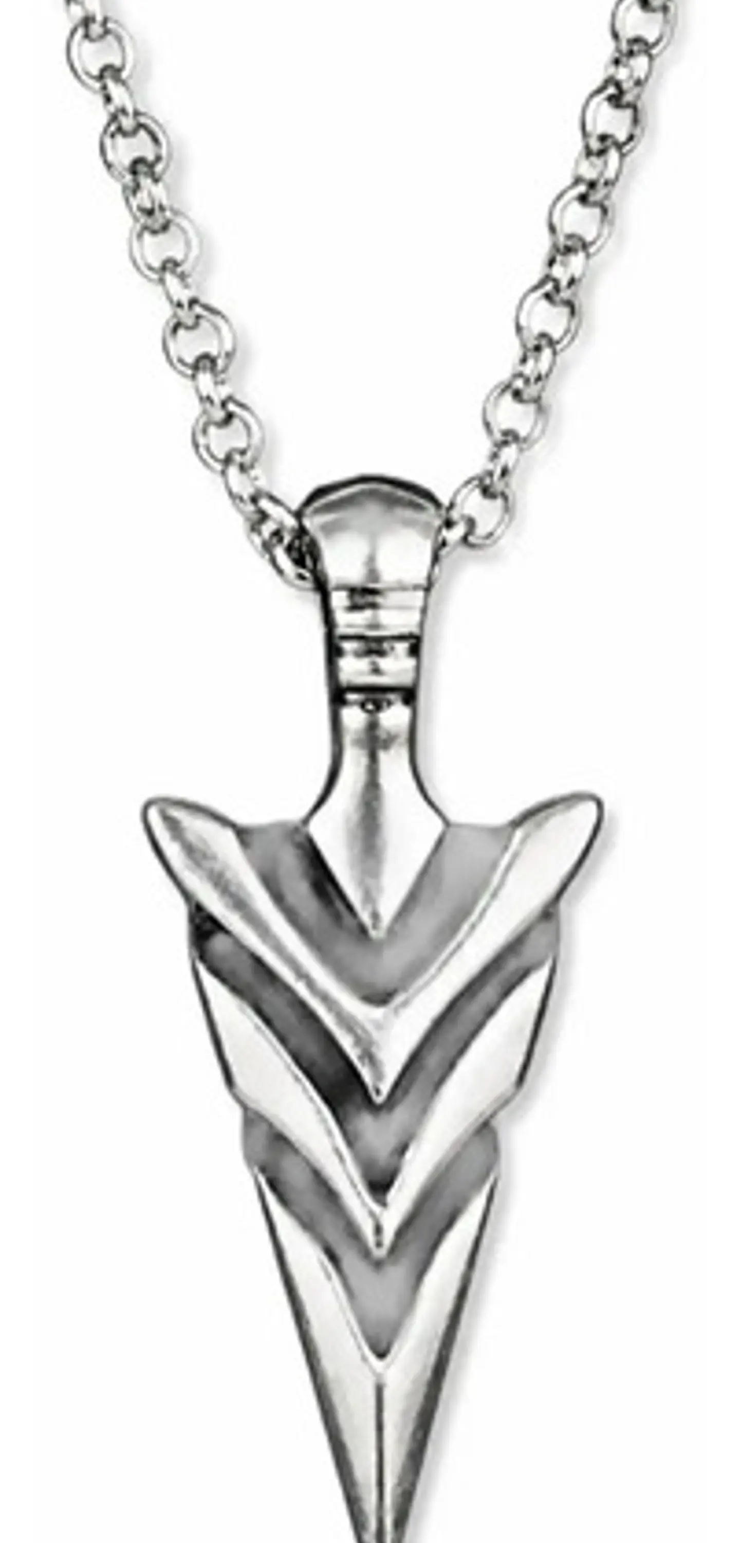 Collar Brilla En La Oscuridad Flecha Color Plata Para Hombre 1
