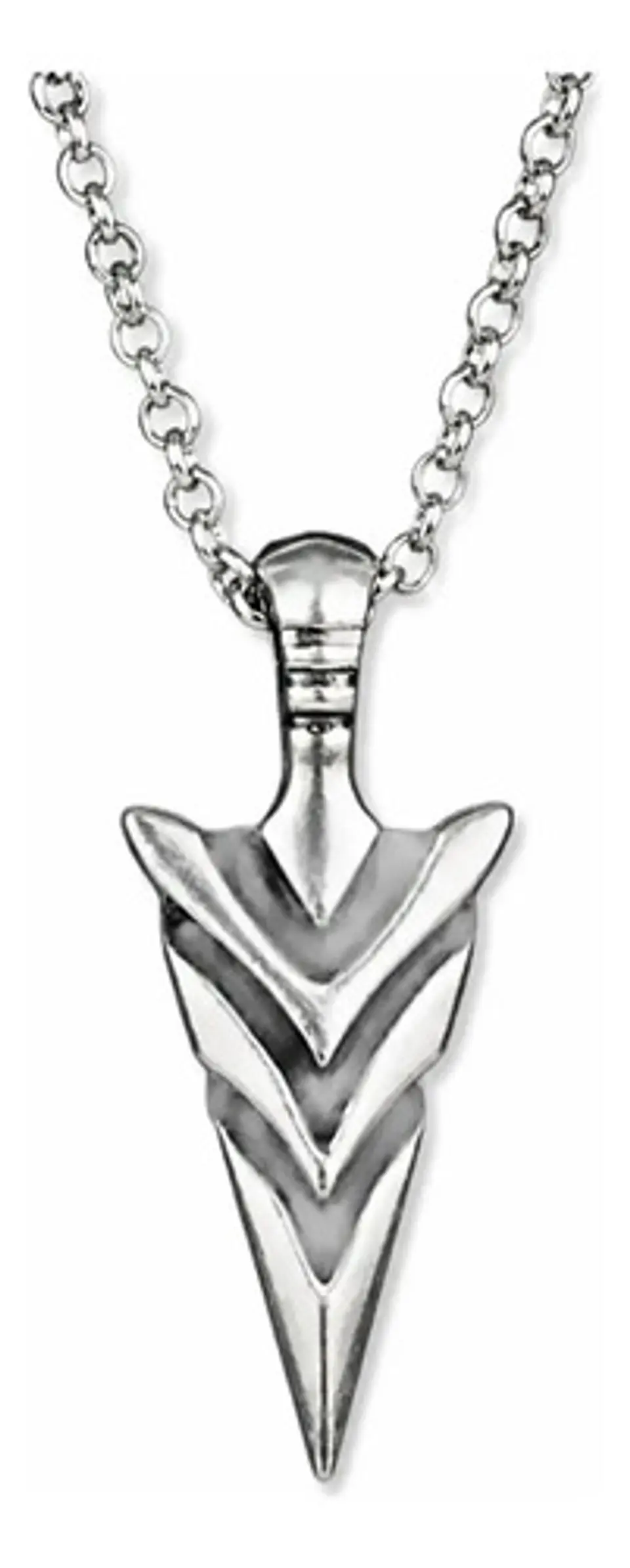Collar Brilla En La Oscuridad Flecha Color Plata Para Hombre 1