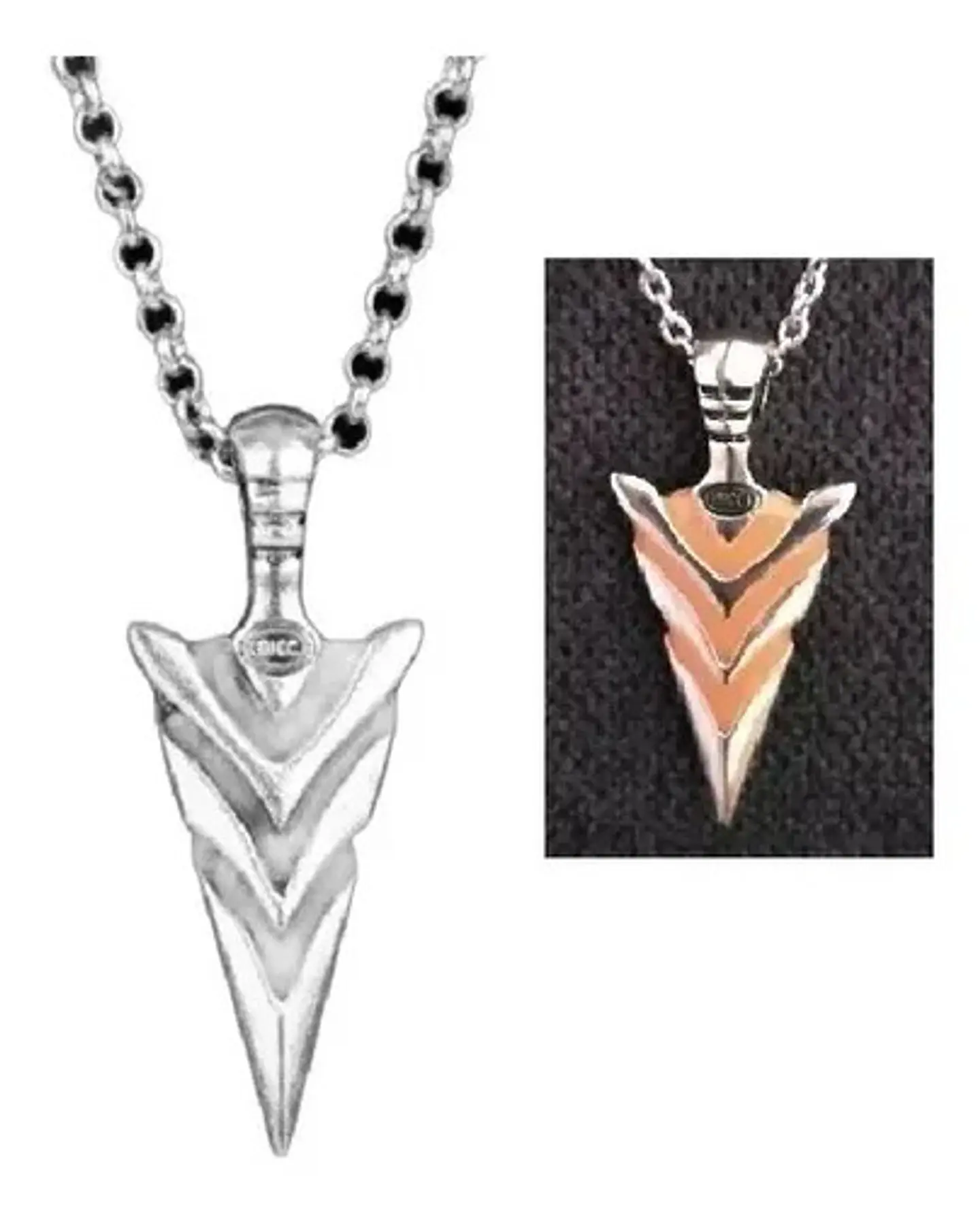 Collar Brilla En La Oscuridad Flecha Color Plata Para Hombre 7