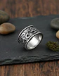 Anillo Color Plata Vikingo Oso Runas Acero Inoxidable Hombre - Miniatura 4