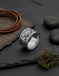 Anillo Color Plata Vikingo Oso Runas Acero Inoxidable Hombre - Miniatura 5