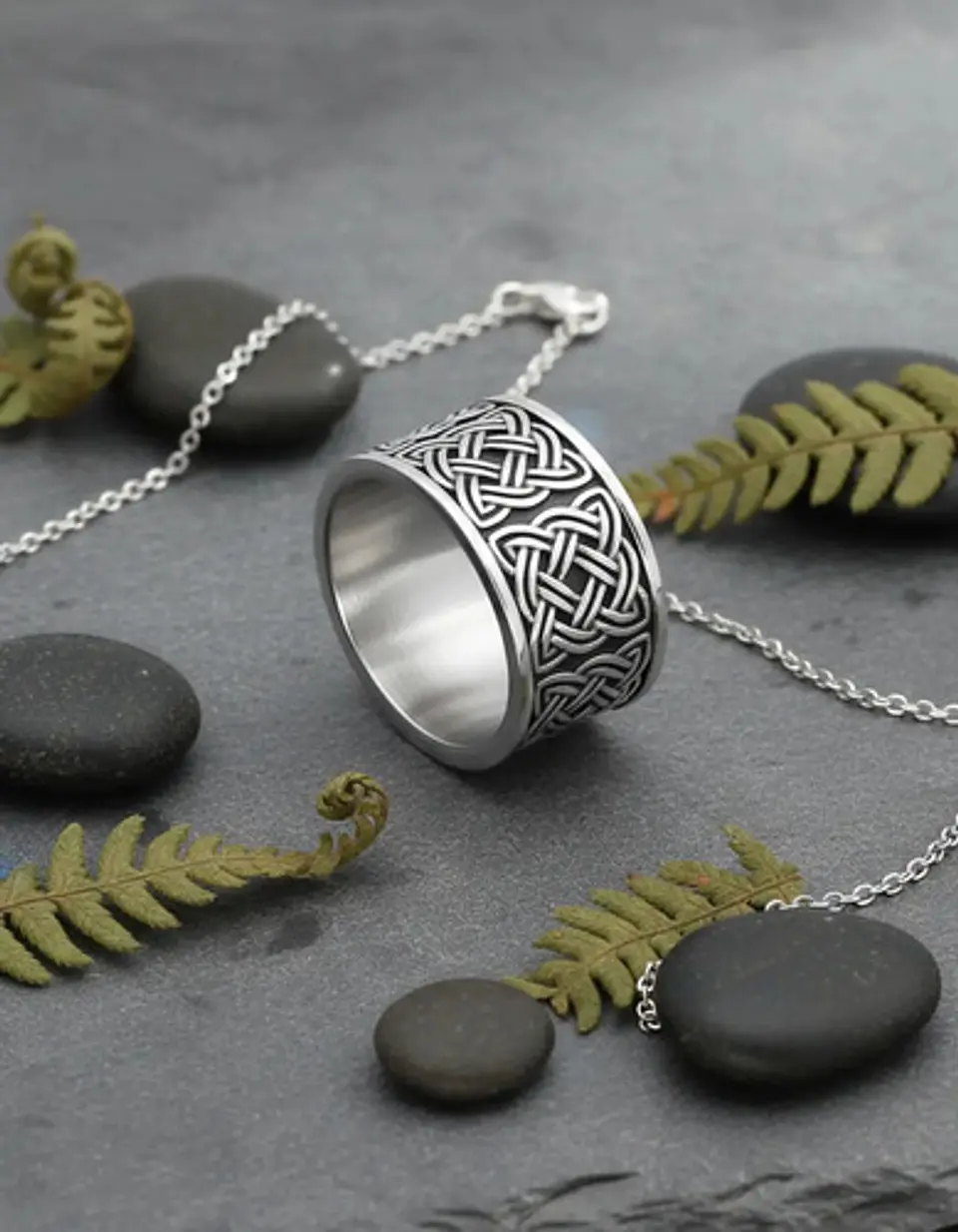 Anillo Color Plata Vikingo Oso Runas Acero Inoxidable Hombre 7