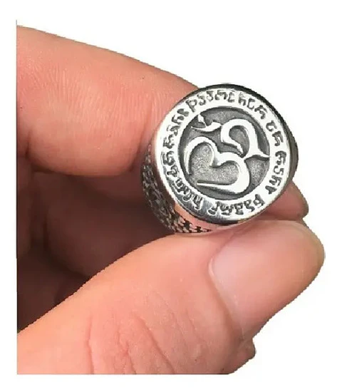Anillo Acero Inoxidable Yoga Budista Meditacion Para Hombre 