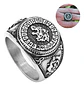 Anillo Color Plata Lobo Vikingo Runa Acero Inoxidable Hombre - Miniatura 4