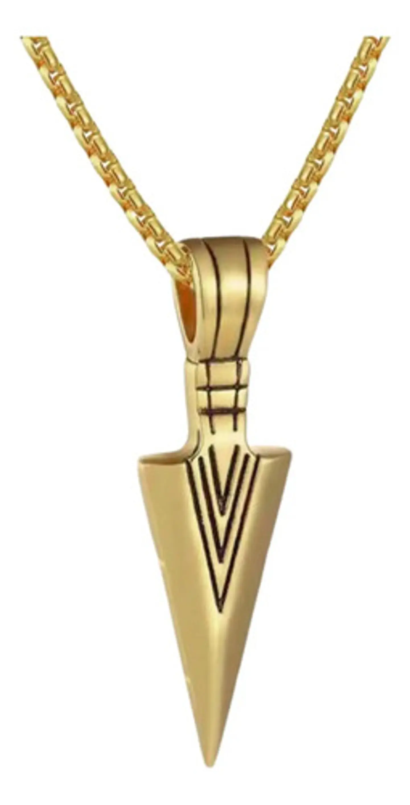 Collar Acero Inoxidable Color Plata Flecha  Hombre 1