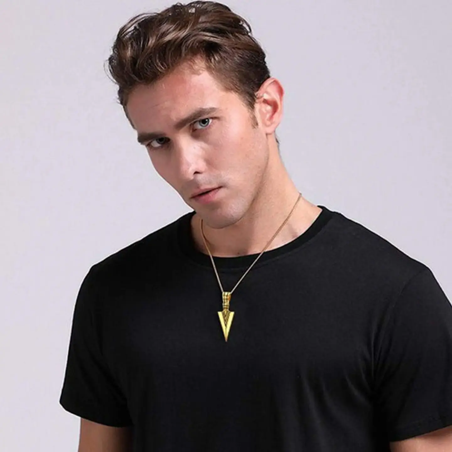 Collar Acero Inoxidable Color Plata Flecha  Hombre 6