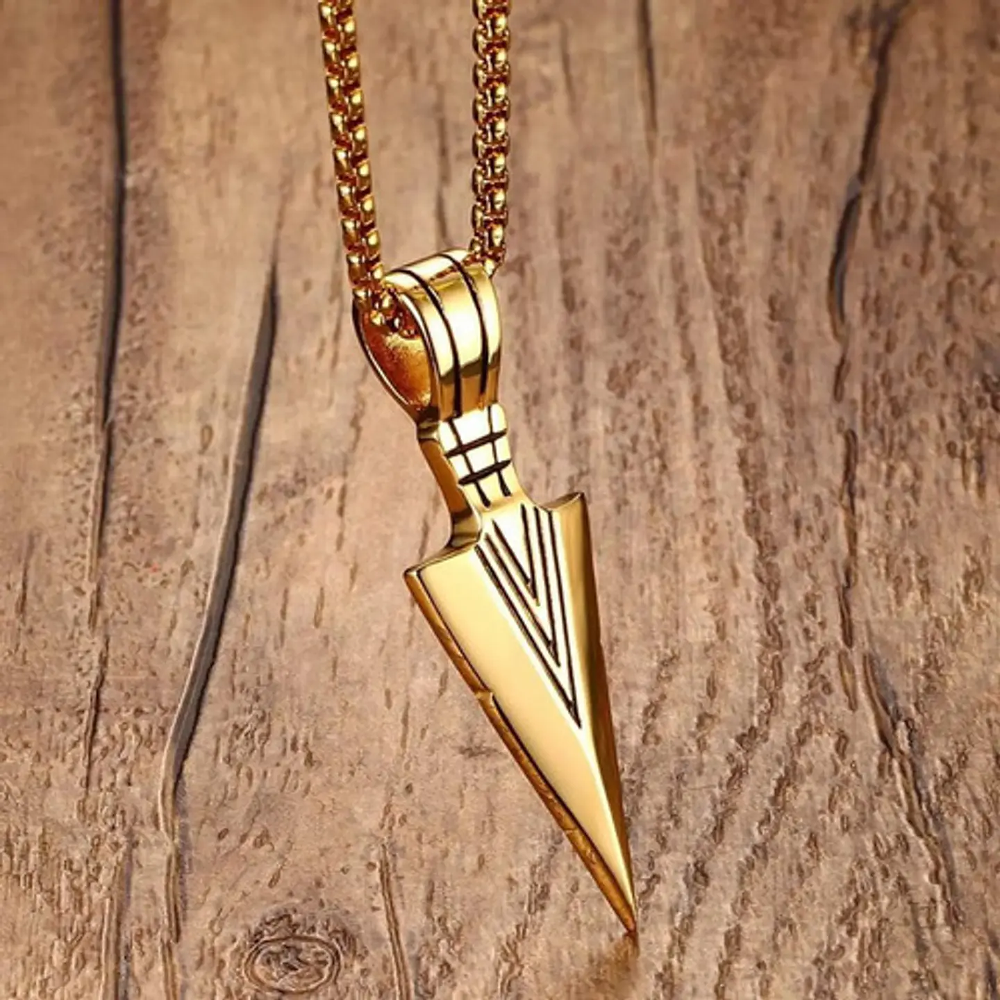 Collar Acero Inoxidable Color Plata Flecha  Hombre 7