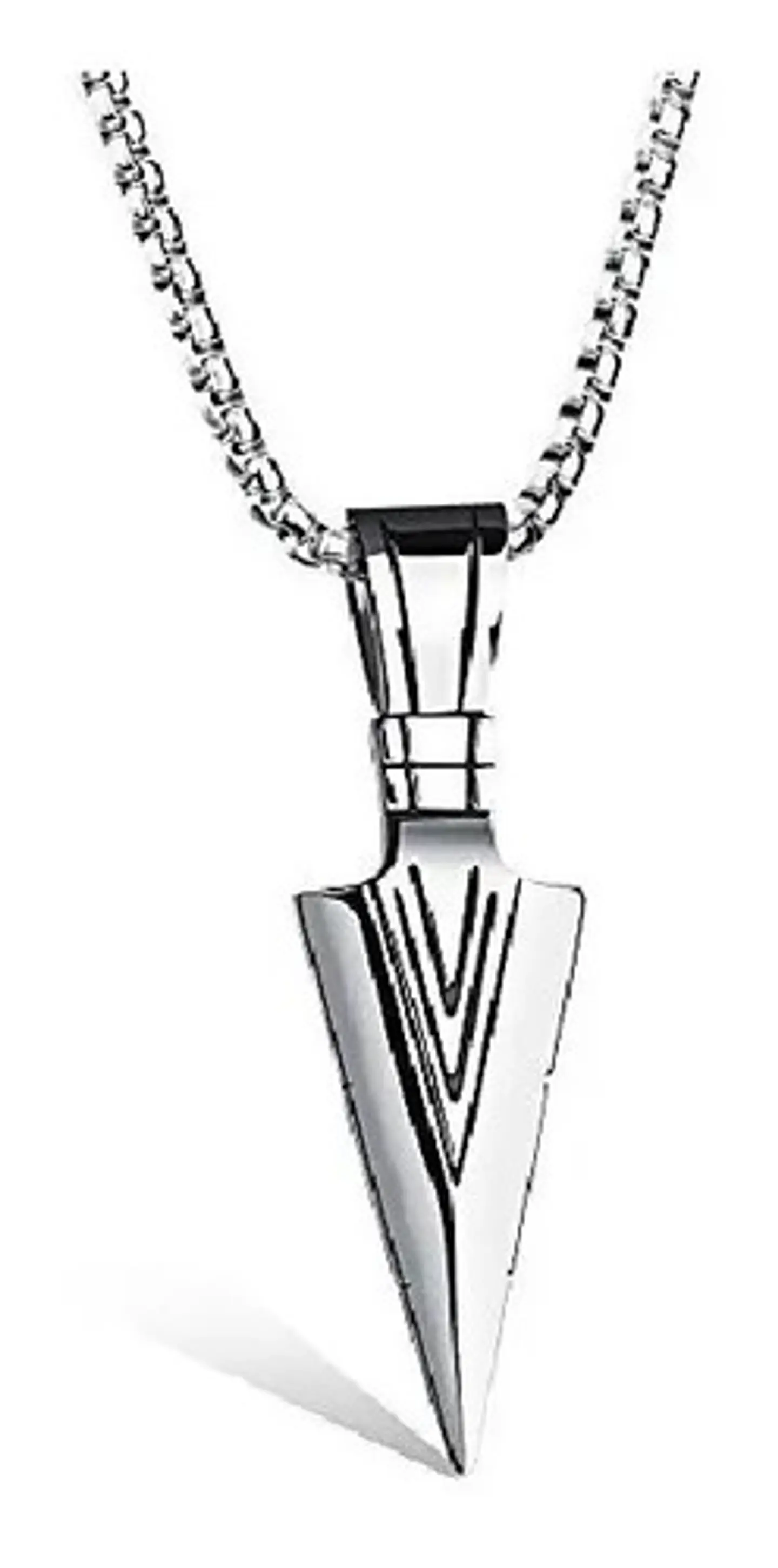 Collar Acero Inoxidable Color Plata Flecha  Hombre 8