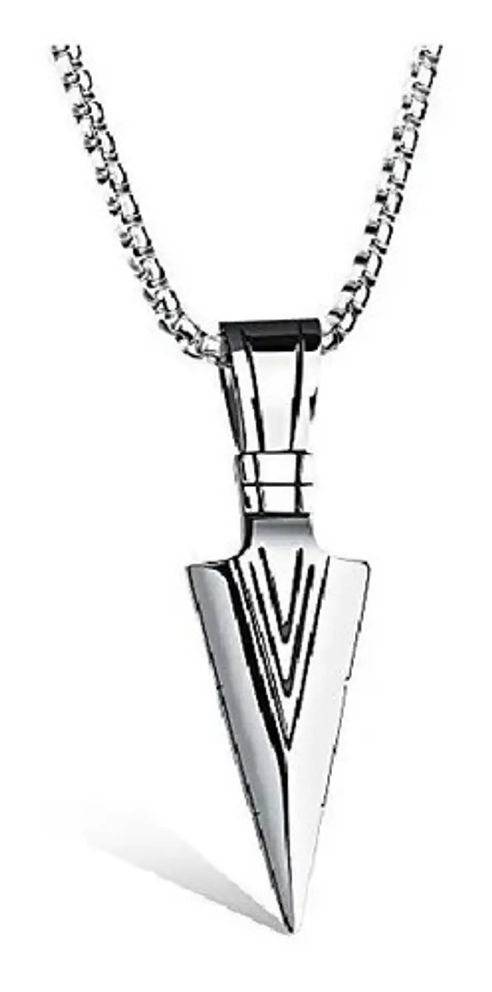 Collar Acero Inoxidable Color Plata Flecha  Hombre 8