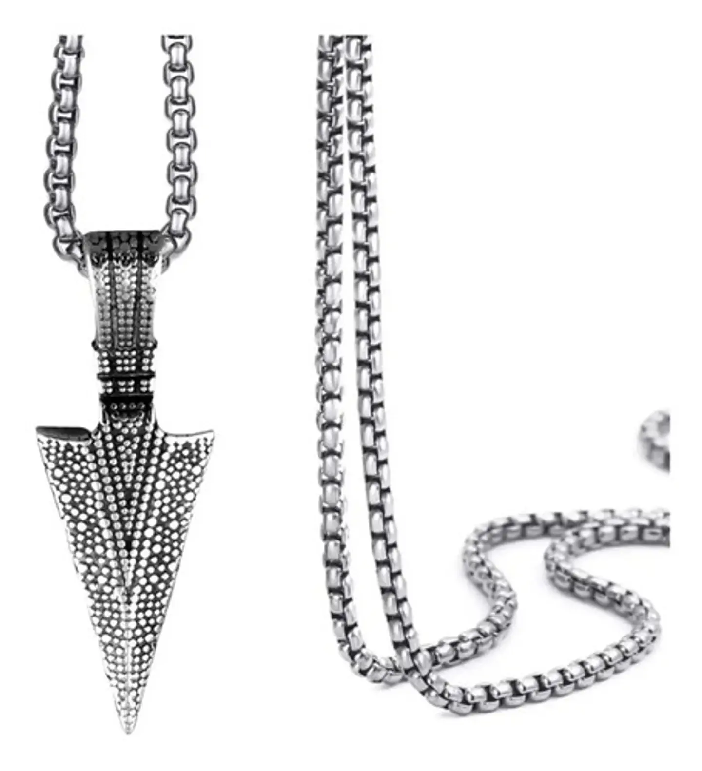 Collar Acero Inoxidable Color Plata Flecha  Hombre 15