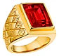 Anillo Color Plata Piedra Cz Clásico Acero Inoxidable Hombre - Miniatura 1