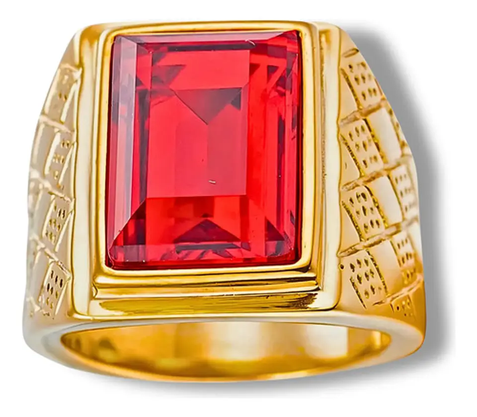 Anillo Color Plata Piedra Cz Clásico Acero Inoxidable Hombre 3
